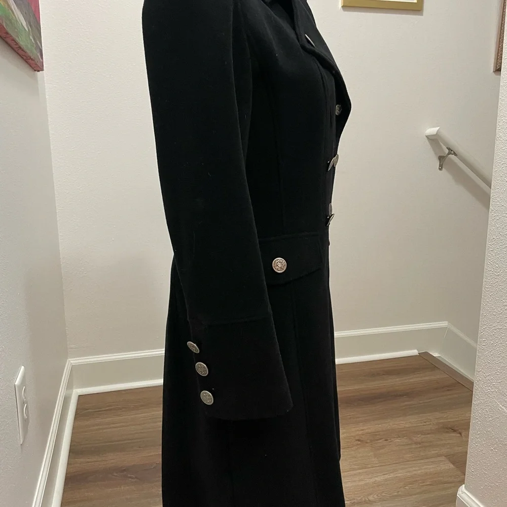 Long Line Wool Pea Coat - Picture 5 of 10